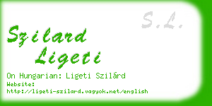 szilard ligeti business card