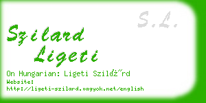 szilard ligeti business card